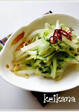 鍋&包丁不要♪もやしときゅうりのナムル♡-レシピのメイン写真