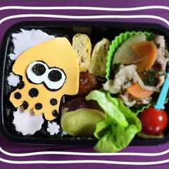 รูปของ スプラトゥーンのイカのキャラ弁