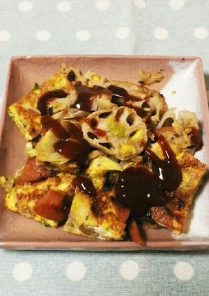 れんこんと長ネギのオープンオムレツ-レシピのメイン写真
