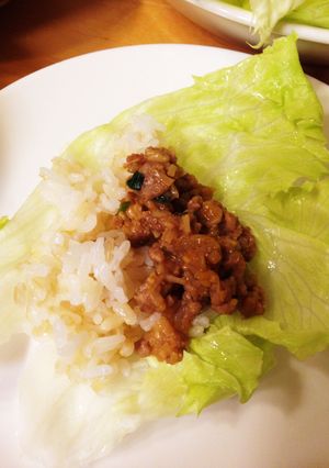 ヘルシー☆肉みそと発芽米のレタス包み-レシピのメイン写真