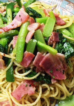 小松菜とベーコンで塩焼きそば-レシピのメイン写真