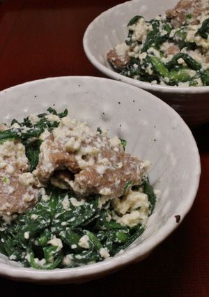 大豆のお肉と春菊de家族に人気な♪白あえ-レシピのメイン写真
