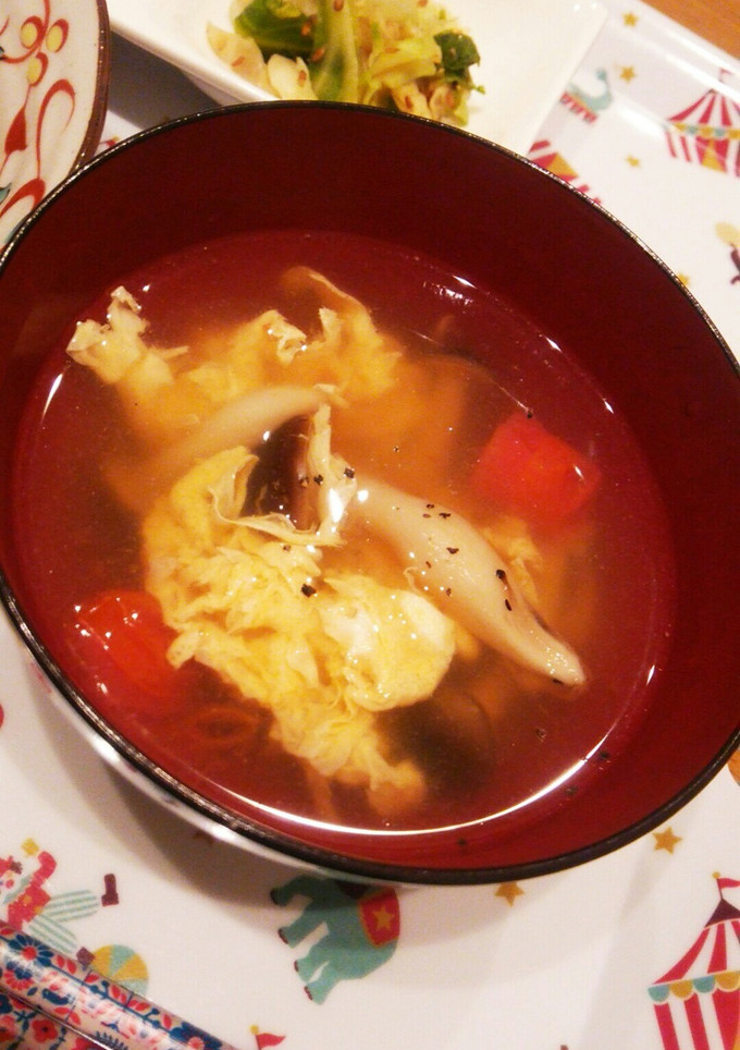 トマトとしめじの卵スープ♡-レシピのメイン写真