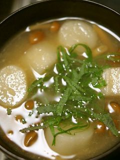 ナメコと麩の味噌汁紫蘇風味-レシピのメイン写真