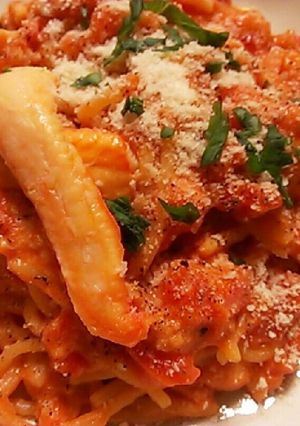 水漬けアルデンテで、トマトクリームパスタ-レシピのメイン写真