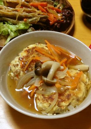 大豆のお肉☆あんかけ豆腐ハンバーグ-レシピのメイン写真
