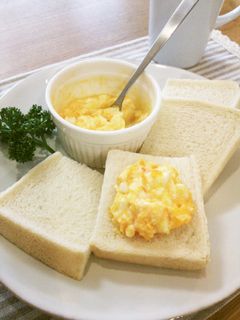レンジで簡単☆ホットオープンたまごサンド-レシピのメイン写真