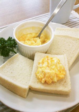 レンジで簡単☆ホットオープンたまごサンド-レシピのメイン写真
