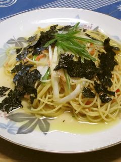 桜えびと長ネギの和風パスタ 醤油風味-レシピのメイン写真