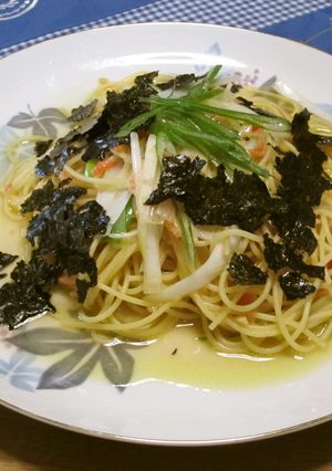 桜えびと長ネギの和風パスタ 醤油風味-レシピのメイン写真