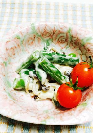 簡単一品♡インゲン豆としめじのマヨあえ♡-レシピのメイン写真