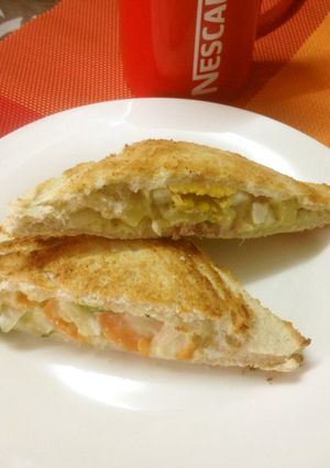 お箸一本☆食べ易いホットサンド-レシピのメイン写真