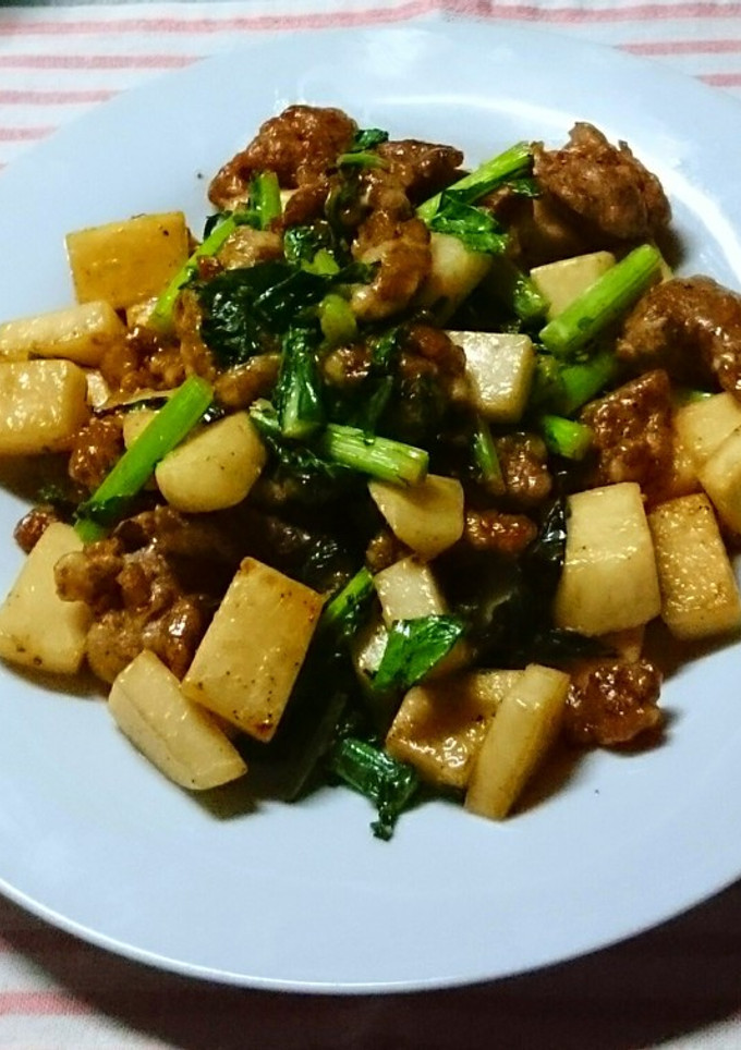 大豆のお肉とかぶのオイマヨ炒め-レシピのメイン写真