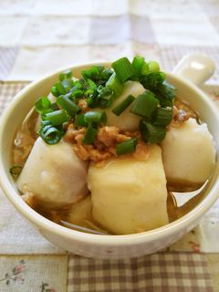 大豆のお肉で♪ヘルシー里芋の白だし煮-レシピのメイン写真