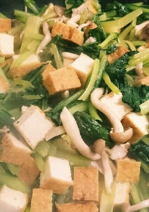 チンゲン菜と厚揚げのシャンタン炒め-レシピのメイン写真