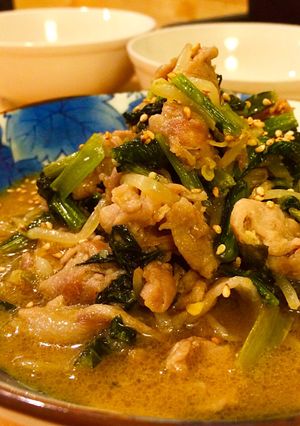 ご飯がススム！小松菜と豚肉の味噌炒め-レシピのメイン写真