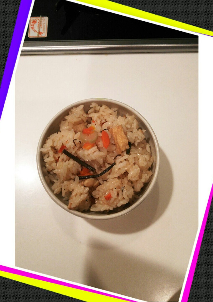 山菜と油揚げ、鶏肉と里芋の炊き込みご飯-レシピのメイン写真