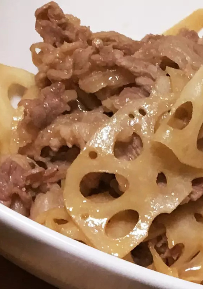 簡単！蓮根と牛肉の甘辛炒め-レシピのメイン写真