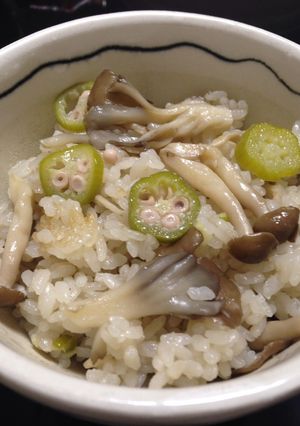 きのことオクラの炊き込みごはん-レシピのメイン写真