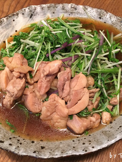 あっと言う間!水菜&紅法師と鶏の煮物♪-レシピのメイン写真