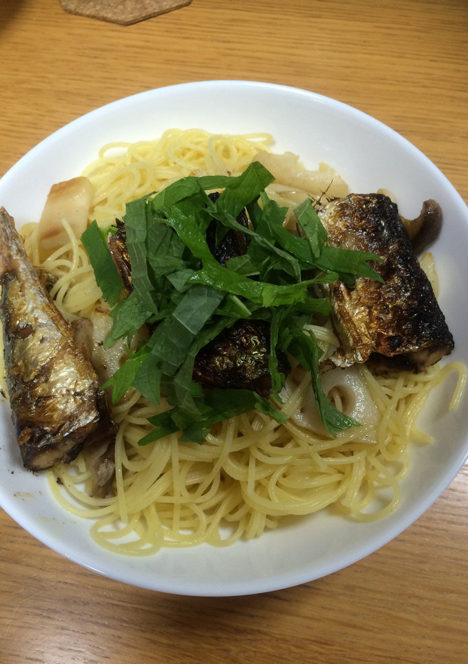 さんまとエリンギの、秋のパスタ☆-レシピのメイン写真