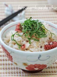 しょうがとタコの炊き込みご飯*大葉のせ-レシピのメイン写真