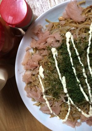 残った、はやとうり中華風肉炒めで焼きそば-レシピのメイン写真
