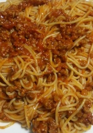 大豆のお肉でミートソーススパゲッティ-レシピのメイン写真