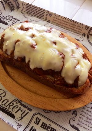 朝食に♤焼きキーマカレーオープンサンド♤-レシピのメイン写真