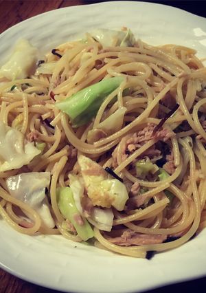 ツナとキャベツの和風ペペロンチーノ-レシピのメイン写真