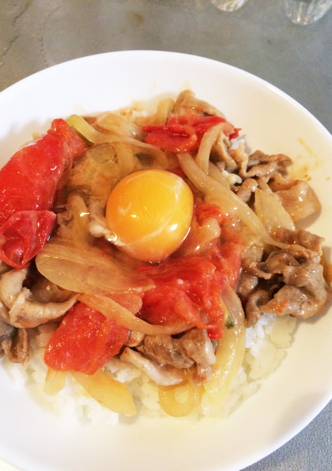 豚肉とトマトの洋風照り焼き丼！-レシピのメイン写真