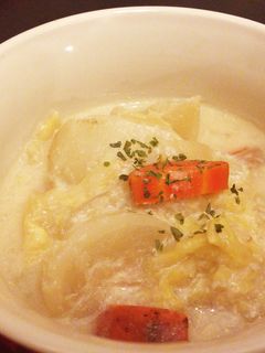 ほっこり♡蕪とキャベツの豆乳スープ-レシピのメイン写真
