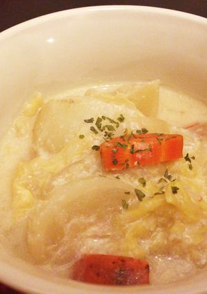 ほっこり♡蕪とキャベツの豆乳スープ-レシピのメイン写真