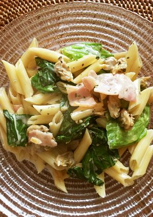 ベーコンとあさりレタスのクリームペンネ-レシピのメイン写真