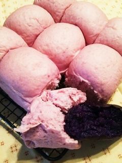 HB☆生地!紫芋♡さつま芋ちぎりパン♪-レシピのメイン写真