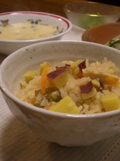 発芽米とさつまいもで秋の炊き込みご飯-レシピのメイン写真