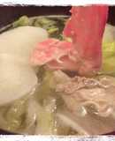 麺つゆで食べる「大根とレタスの豚しゃぶ」