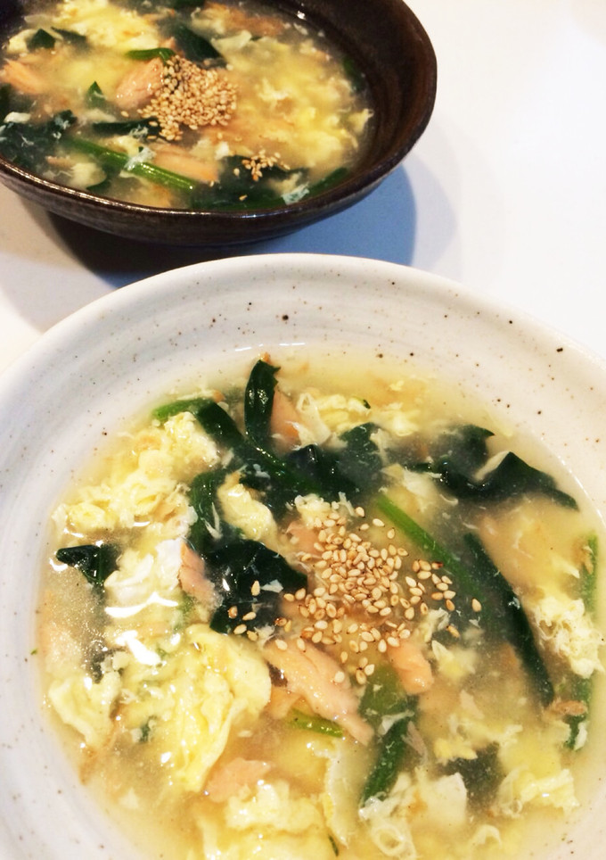 ☆鮭とほうれん草のかき玉とろみ〜スープ☆-レシピのメイン写真