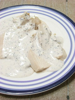 ゆで鶏の春色♪チーズソース-レシピのメイン写真