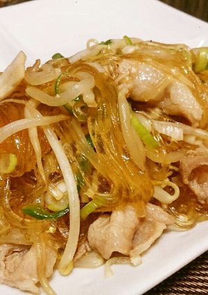 彼氏喜ぶご飯23豚肉もやし春雨チャプチェ-レシピのメイン写真