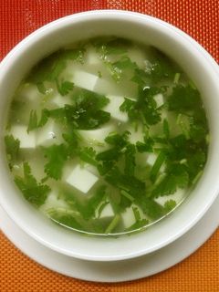 中国家庭料理☆パクチー豆腐スープ-レシピのメイン写真