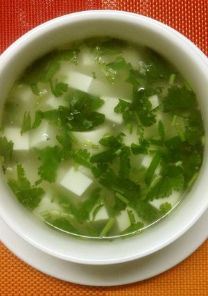中国家庭料理☆パクチー豆腐スープ-レシピのメイン写真