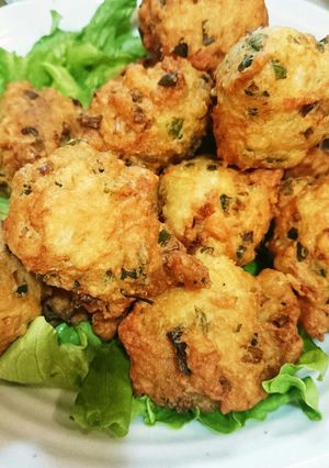 フライの残り材料シーチキンと青ネギボール-レシピのメイン写真