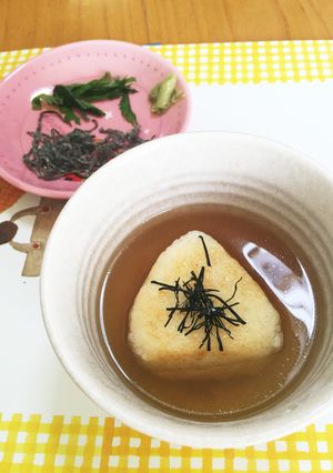 《夜食にピッタリ！》焼きおにぎり+だし汁-レシピのメイン写真