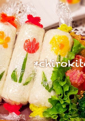 ❀可愛いお弁当❀お花のロールサンド-レシピのメイン写真
