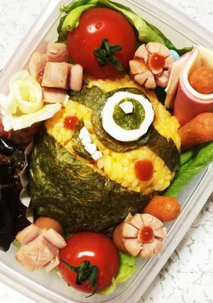 卵巻かず材料少ない♪♪ミニオン キャラ弁-レシピのメイン写真