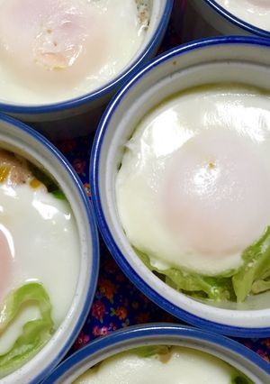キャベツナコーンの巣ごもり卵ココット♬-レシピのメイン写真