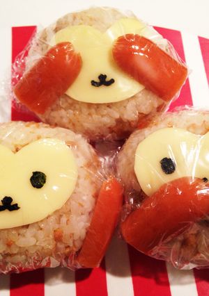 キャラ弁☆干支おにぎり☆三猿おむすび-レシピのメイン写真