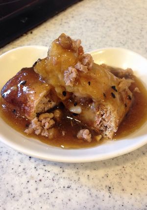 W大豆で油揚包みあんかけ-レシピのメイン写真
