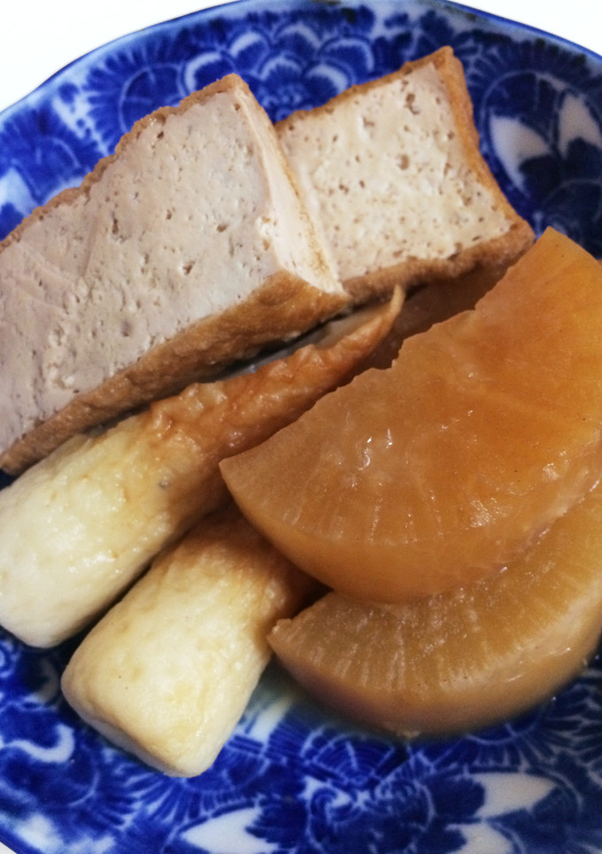 今日朝食 大根と厚揚げ竹輪の煮物-レシピのメイン写真